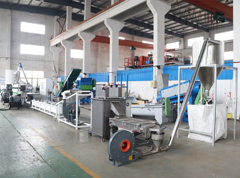 Side Feeder Two Stages Spaghetti Cutting Plastic Recycling Pelletizing Machine