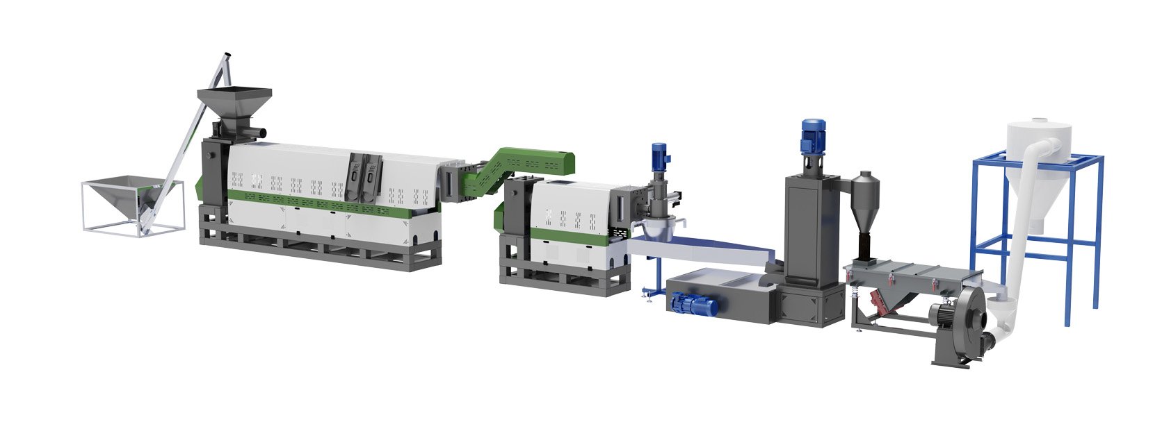 RHDJ150 HDPE Crushed Pipe Rigid Flakes Pelletizing Line
