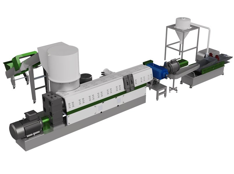 Plastic LDPE LLDPE HDPE Film Bag Raffia Recycling Pelletizing Machine With Laser Filter