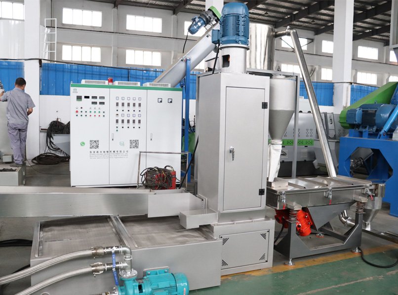 3 In 1 Single Stage Die-Face Cutting PP PE Film Bag Recycling Pelletizing Machine