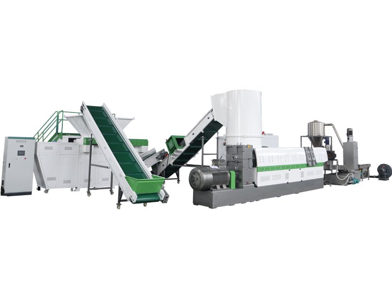 RCSJ130 PP Woven Bag Shredding Compacting Double Stage Die Face Cut Pelletizing Line