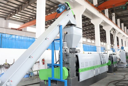 RHDJ150 HDPE Crushed Pipe Rigid Flakes Pelletizing Line